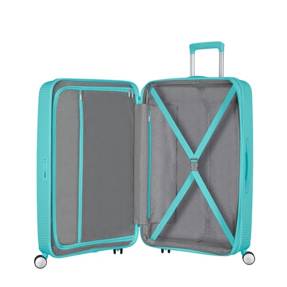 American Tourister Mala de Viagem / Trolley Médio 67cm 4R EXP SOUNDBOX Azul Claro | Ref. 9232G00221