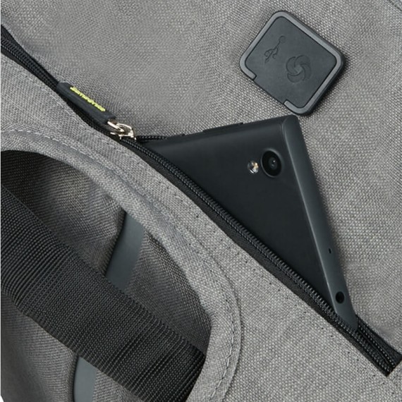 Samsonite Mochila Anti-Roubo para Portátil 15.6'' c/ Porta USB SECURIPAK Cinzenta | Ref. 92KA600108