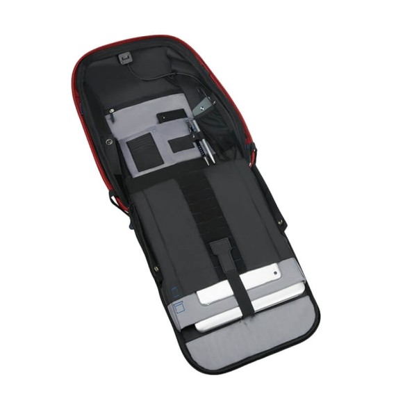 Samsonite Mochila Anti-Roubo para Portátil 15.6'' c/ Porta USB SECURIPAK Vermelha | Ref. 92KA600110