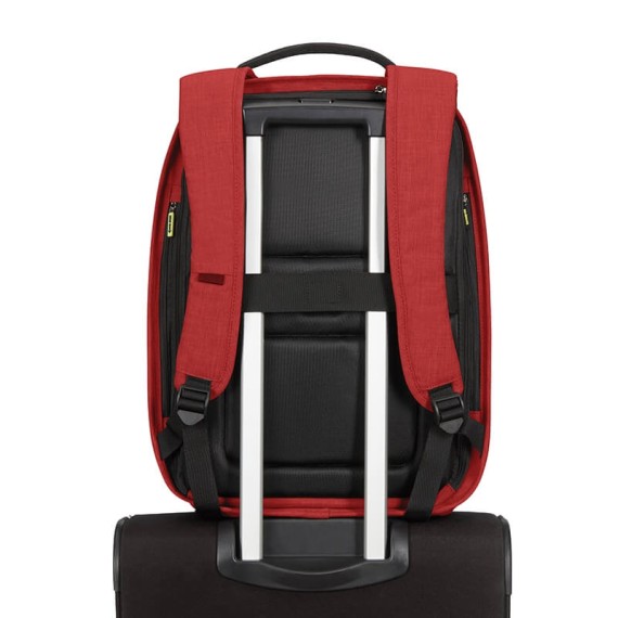 Samsonite Mochila Anti-Roubo para Portátil 15.6'' c/ Porta USB SECURIPAK Vermelha | Ref. 92KA600110