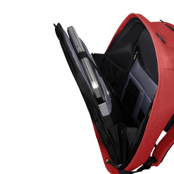 Samsonite Mochila Anti-Roubo para Portátil 15.6'' c/ Porta USB SECURIPAK Vermelha | Ref. 92KA600110