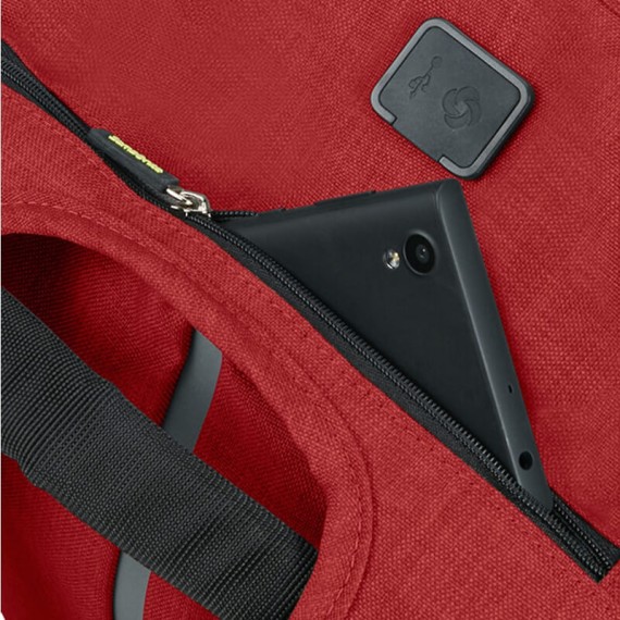 Samsonite Mochila Anti-Roubo para Portátil 15.6'' c/ Porta USB SECURIPAK Vermelha | Ref. 92KA600110
