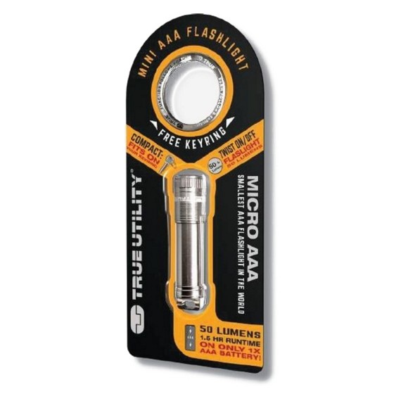 TRUE UTILITY TU312 Porta-Chaves Lanterna Micro AAA | Ref. 314.TU312
