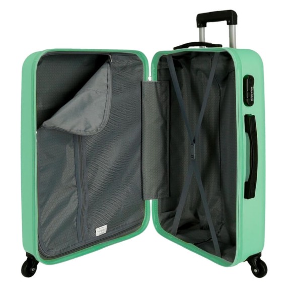 Mala de Viagem / Trolley Médio 65cm 4 Rodas ROLL ROAD Verde Água | Ref. 186.584946BB