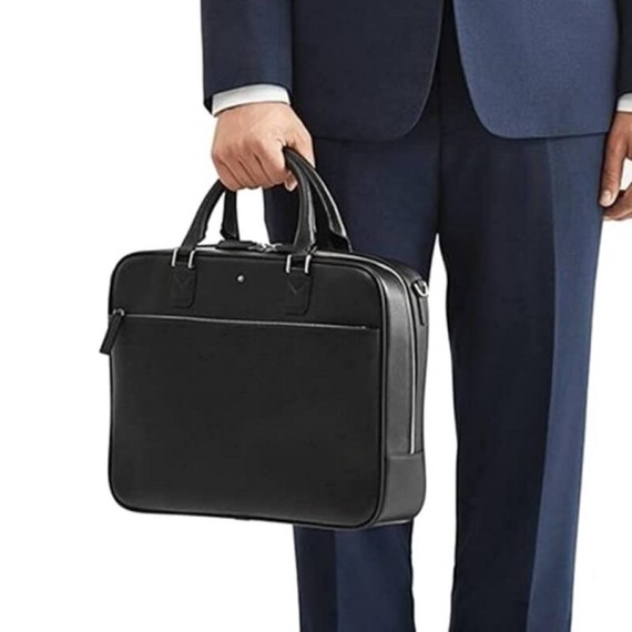 Pasta Messenger 15" Montblanc SARTORIAL Preta | Ref. 238.113184