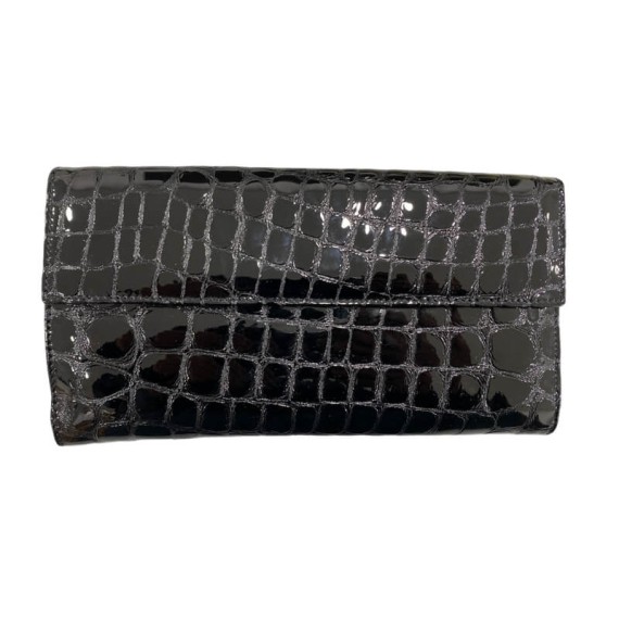 Carteira de Senhora em Croco Abílio & Gomes Preta | Ref. 245.3362CRP