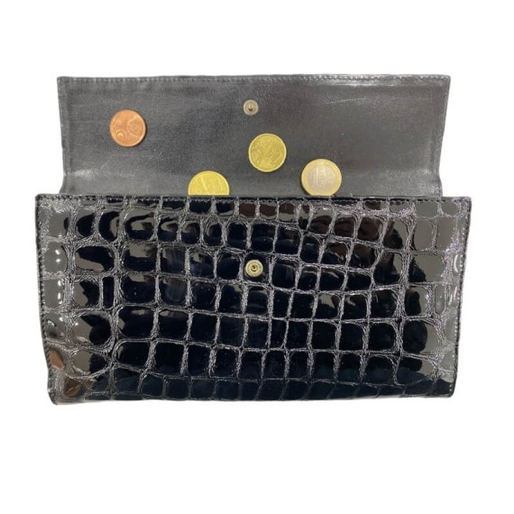 Carteira de Senhora em Croco Abílio & Gomes Preta | Ref. 245.3362CRP