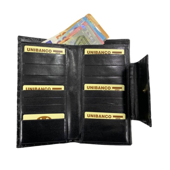 Carteira de Senhora em Croco Abílio & Gomes Preta | Ref. 245.3362CRP