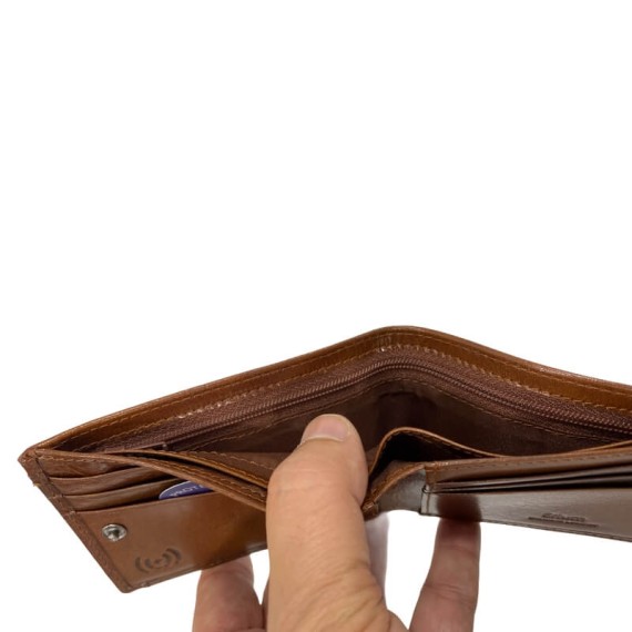 Carteira Porta-Notas com Porta-Moedas RFID ERIUM Mel | Ref. 102.1657M