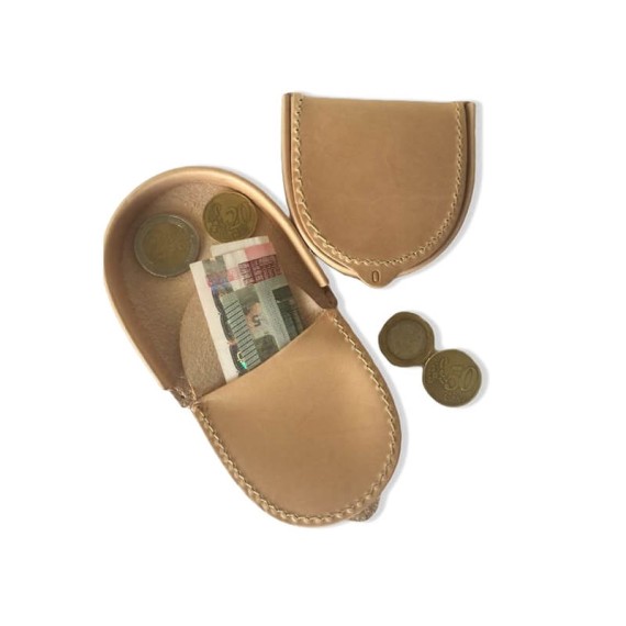 Moedeiro Tipo Pata de Cavalo Pele Natural | Ref. 39.3100 Moedeiro Tipo Pata de Cavalo Pele Natural | Ref. 39.3100