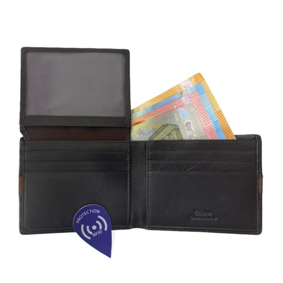 Carteira Porta-Notas com Porta-Cartões RFID ERIUM Castanha | Ref. 102ER1664C