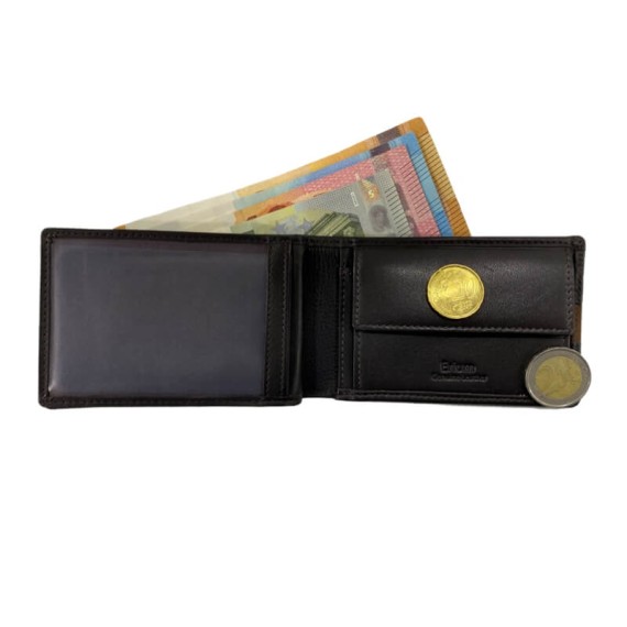 Carteira Porta-Notas com Porta-Moedas RFID ERIUM Castanha | Ref. 102.ER1660C