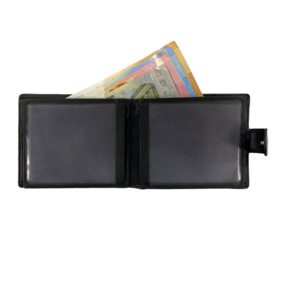 Carteira Porta-Notas com Porta-Moedas RFID ERIUM Preta | Ref. 102.ER1662P