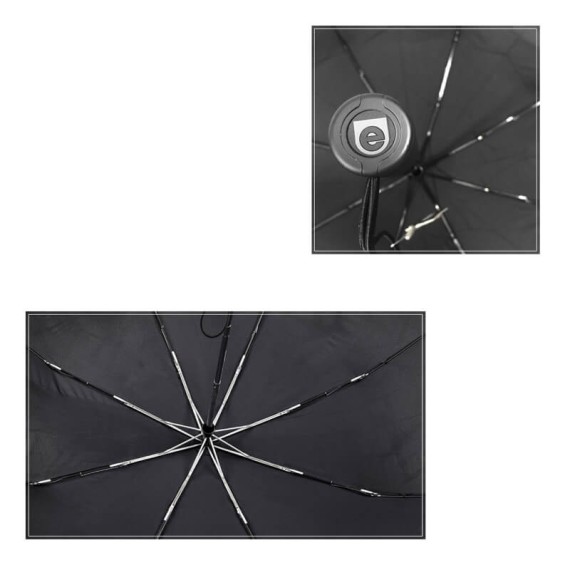 Guarda-Chuva Ezpeleta Dobrável A/F 58/8 Liso Preto | Ref. 104.10211