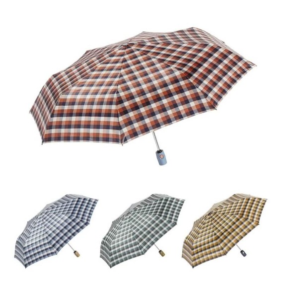 Guarda-Chuva Ezpeleta Sra. Dobrável A/F Quadrados Azul/Amarelo | Ref. 104.10449AA