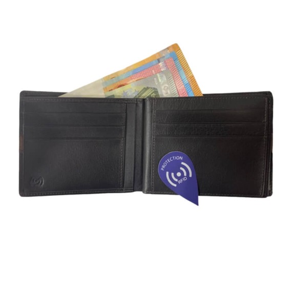 Carteira Porta-Notas com Porta-Moedas RFID ERIUM Castanha | Ref. 102.ER1661C