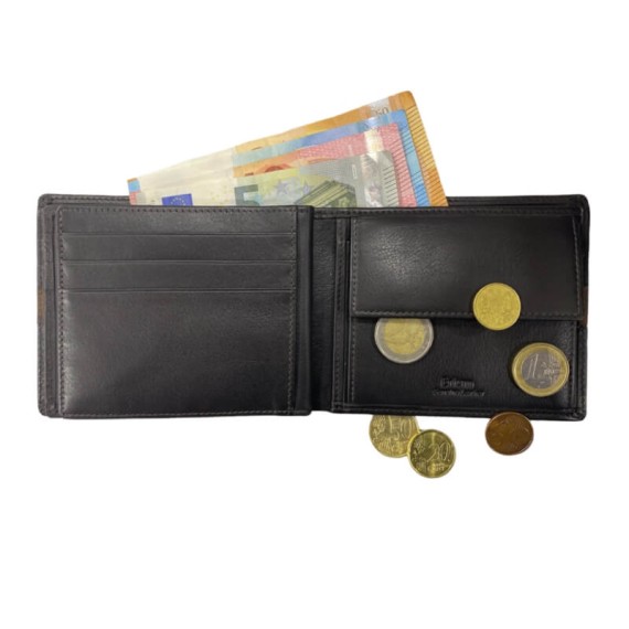 Carteira Porta-Notas com Porta-Moedas RFID ERIUM Castanha | Ref. 102.ER1661C