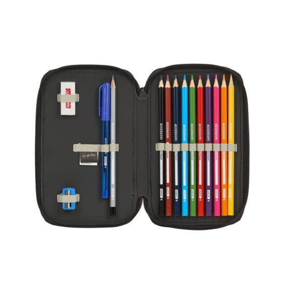 Estojo Escolar Duplo Pequeno 28 Peças Potter WIZARD Bordô | Ref. 248.412093854