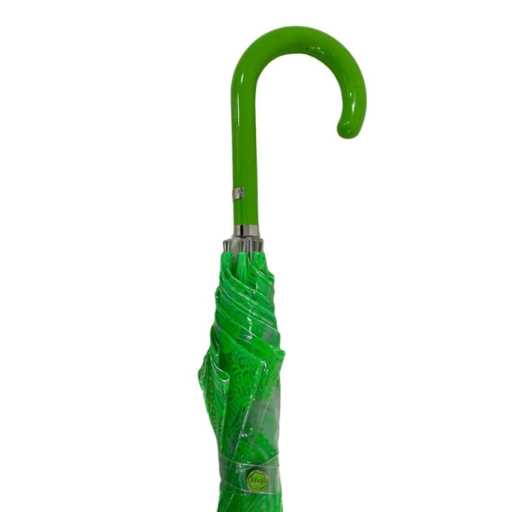 Guarda-Chuva CLIMA Sra. Comprido Manual Transparente Verde | Ref. 177.4849