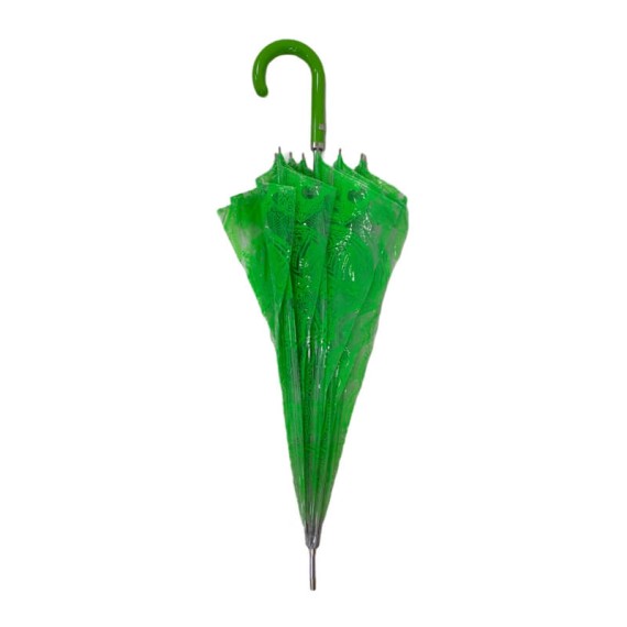 Guarda-Chuva CLIMA Sra. Comprido Manual Transparente Verde | Ref. 177.4849
