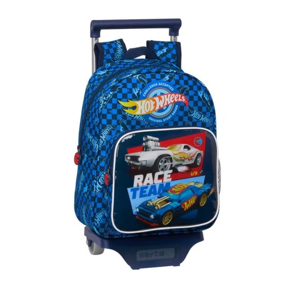 Mochila Escolar Infantil com Carro 705 Hot Wheels Azul | Ref. 248.612138020