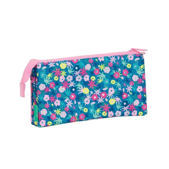 Estojo Escolar Triplo Compartimento Benetton BLOOMING Rosa | Ref. 248.812150744 Estojo Escolar Triplo Compartimento Benetton BLOOMING Rosa | Ref. 248.812150744