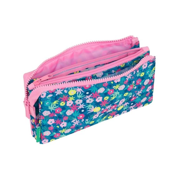 Estojo Escolar Triplo Compartimento Benetton BLOOMING Rosa | Ref. 248.812150744 Estojo Escolar Triplo Compartimento Benetton BLOOMING Rosa | Ref. 248.812150744