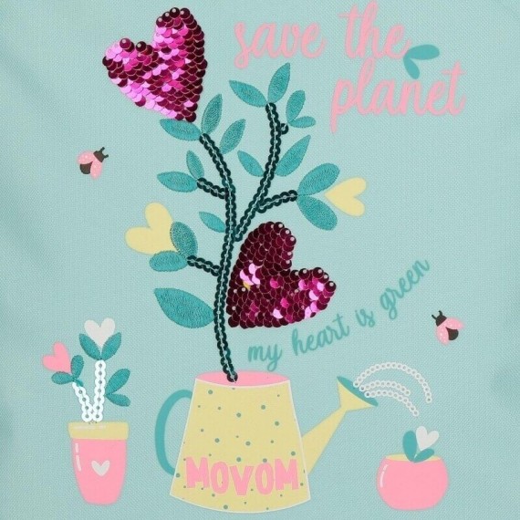 Estojo Escolar Duplo Compartimento Movom FLOWER POT Verde | Ref. 186.2024221