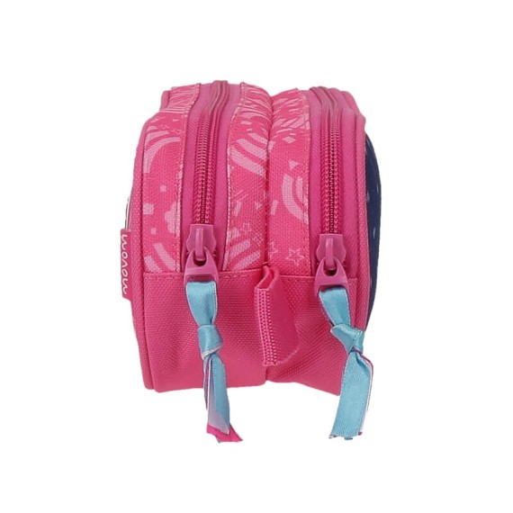 Estojo Escolar Duplo Compartimento Movom GLITTER RAINBOW Rosa | Ref. 186.3044221