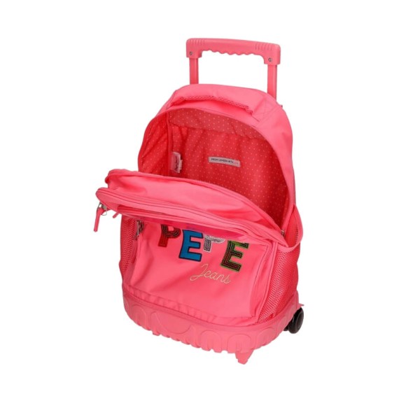 Mochila Escolar Compacta 2 Rodas Pepe Jeans KIM Rosa | Ref. 186.6212921