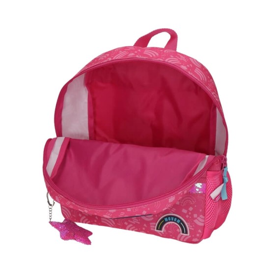 Mochila Pré-Escolar 32cm Movom GLITTER RAINBOW Rosa | Ref. 186.3042221