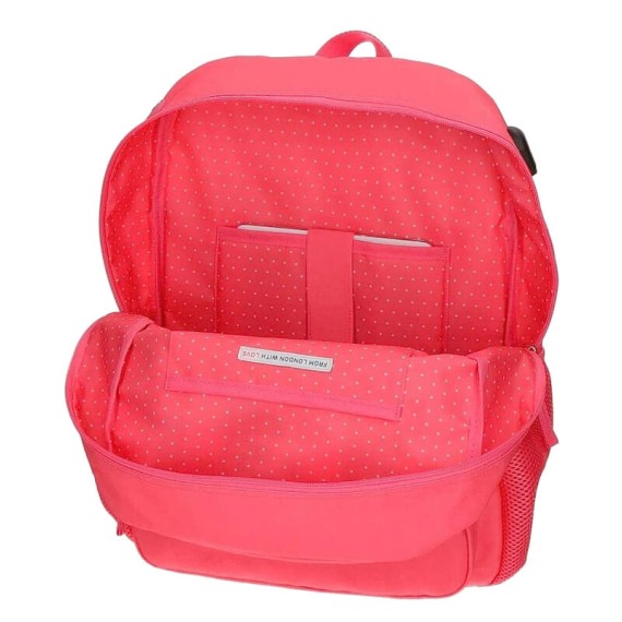Mochila Escolar Adaptável 43cm c/ Carro Pepe Jeans KIM Rosa | Ref. 186.62123T1 Mochila Escolar Adaptável 43cm c/ Carro Pepe Jeans KIM Rosa | Ref. 186.62123T1
