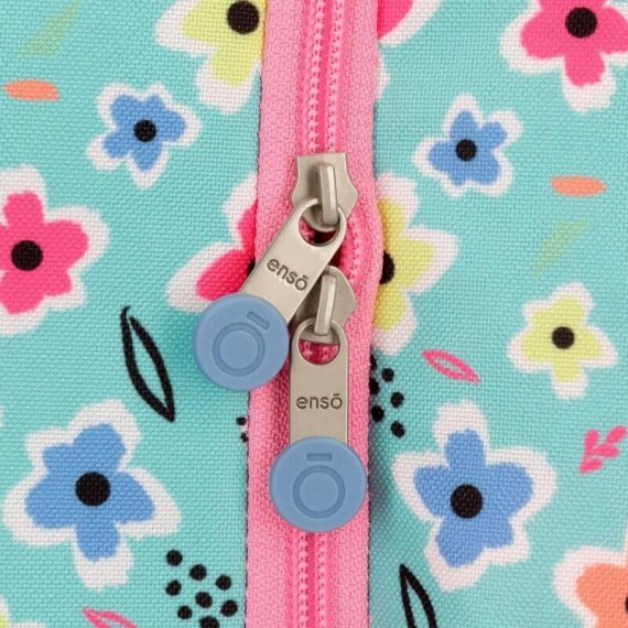 Mochila Escolar Adaptável 44cm Enso LOVE THE NATURE Rosa | Ref. 186.91224D1