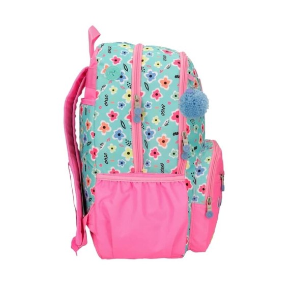 Mochila Escolar Adaptável 44cm Enso LOVE THE NATURE Rosa | Ref. 186.91224D1