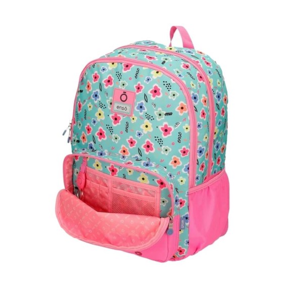Mochila Escolar Adaptável 44cm Enso LOVE THE NATURE Rosa | Ref. 186.91224D1