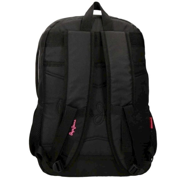 Mochila Escolar Adaptável 44Cm 2C Pepe Jeans ADA Preta | Ref. 186.62524D1