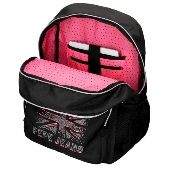 Mochila Escolar Adaptável 44Cm 2C Pepe Jeans ADA Preta | Ref. 186.62524D1
