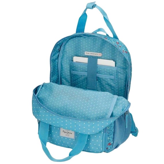 Mochila Escolar Adaptável 40Cm Pepe Jeans Ava Azul | Ref. 186.63422D1