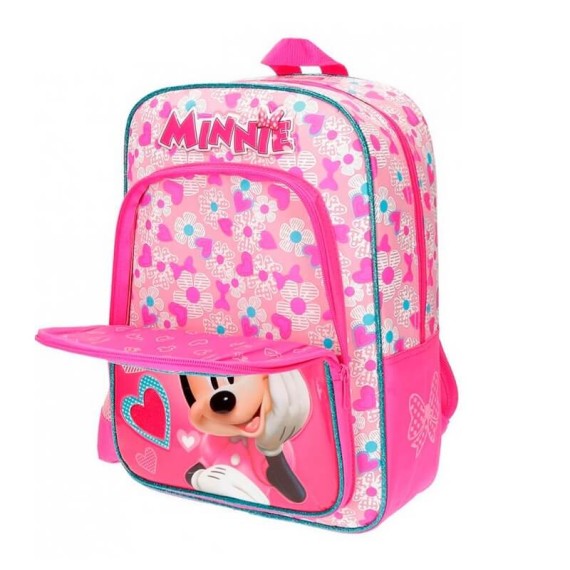 Mochila Escolar 38 cm Adaptável a Carro Minnie FABULOUS Rosa | Ref. 186.28923A1