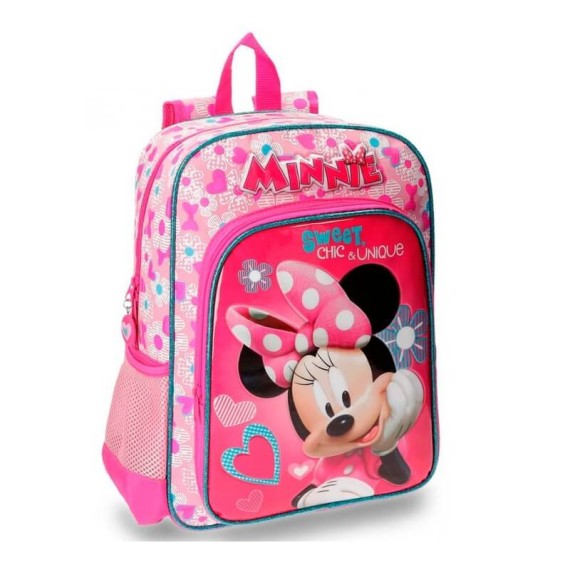 Mochila Escolar 38 cm Adaptável a Carro Minnie FABULOUS Rosa | Ref. 186.28923A1