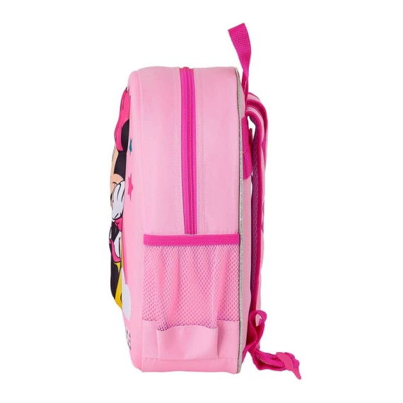 Mochila Escolar Infantil 3D Adaptável 33cm MINNIE MOUSE Rosa | Ref. 248.642162890