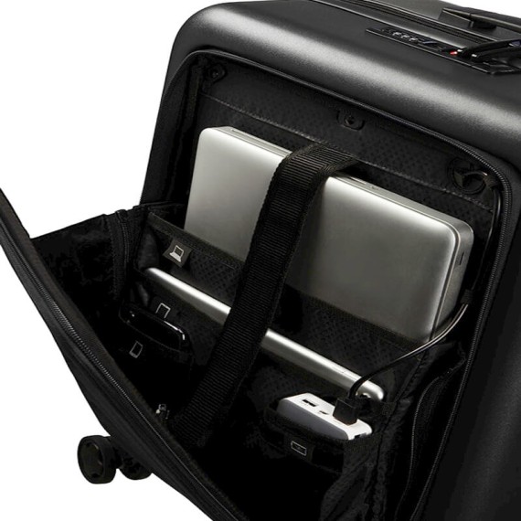Samsonite Mala/Trolley Cabine 55cm 4R Spinner Exp STACKD Easy Preta | Ref. 92KF100509 Samsonite Mala/Trolley Cabine 55cm 4R Spinner Exp STACKD Easy Preta | Ref. 92KF100509