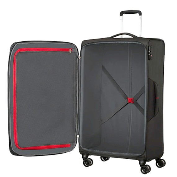 AMERICAN TOURISTER Trolley Grande 79cm 4R Exp. Crosstrack Cinza/Vermelho | Ref. 92MA300418 AMERICAN TOURISTER Trolley Grande 79cm 4R Exp. Crosstrack Cinza/Vermelho | Ref. 92MA300418