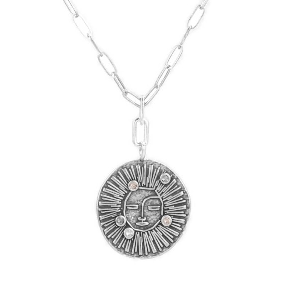 Anekke Fio com Medalha Sol Prateado | Ref. 280.31702-26-001SIL