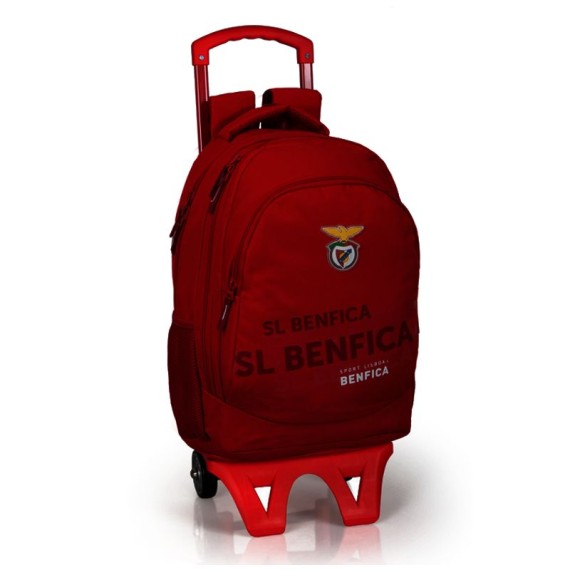 Mochila Escolar 44cm 2C c/ Carro BENFICA Oficial Vermelha | Ref. 51.SLB74213C