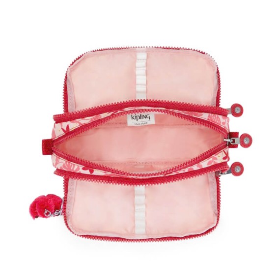 Estojo Escolar Kipling Gitroy Pink Leaves | Ref. 187.KI3560Q62 Estojo Escolar Kipling Gitroy Pink Leaves | Ref. 187.KI3560Q62