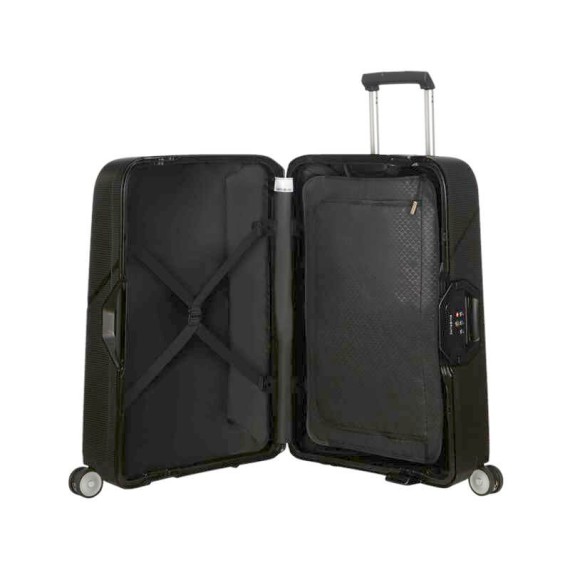 Samsonite Mala de Viagem / Trolley Médio 69cm 4R MAGNUM Preta | Ref. 92CK600209