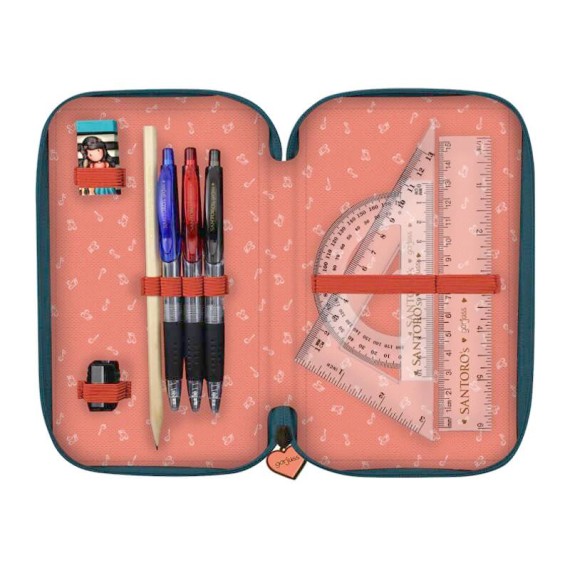 Estojo Escolar Triplo 45 Peças Gorjuss THIS ONE´S FOR YOU Azul | Ref. 248.607GJ20
