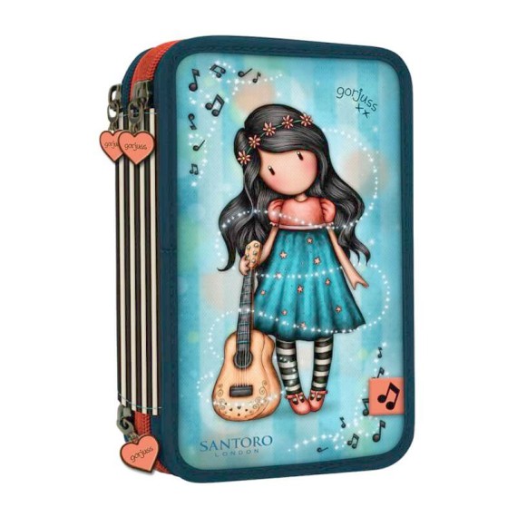 Estojo Escolar Triplo 45 Peças Gorjuss THIS ONE´S FOR YOU Azul | Ref. 248.607GJ20