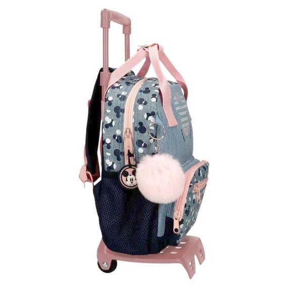 Mochila Infantil Pré-escolar 27cm c/ Carro MiICKEY Denim Azul | Ref. 186.32221T1 Mochila Infantil Pré-escolar 27cm c/ Carro MiICKEY Denim Azul | Ref. 186.32221T1